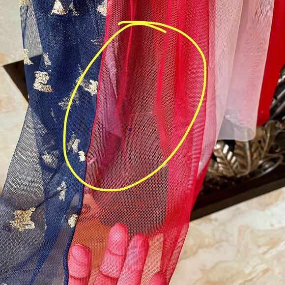 Disney Junior "Minnie" Girls Red / White / Blue Tulle/ Denim Dress Sz 5T - Picture 4 of 6